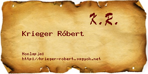 Krieger Róbert névjegykártya