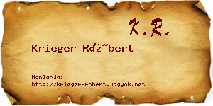 Krieger Róbert névjegykártya